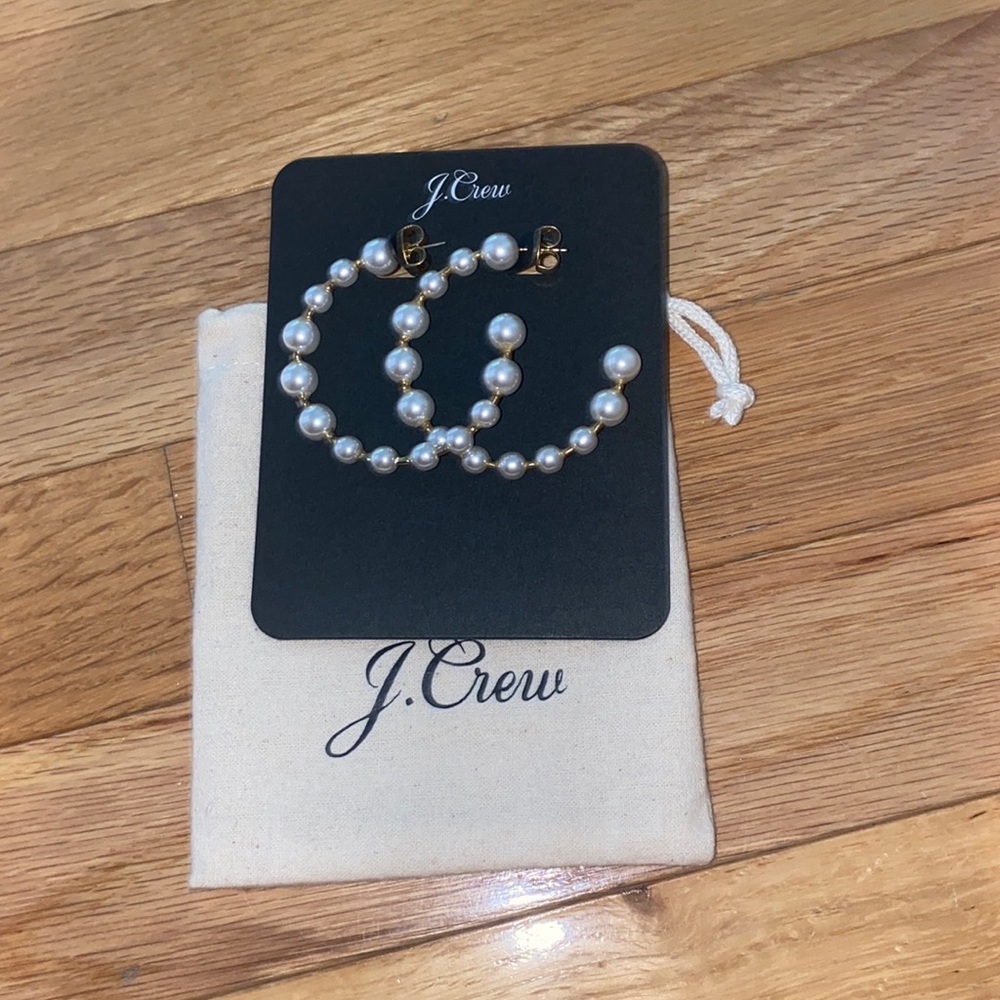 Jcrew pearl hoops